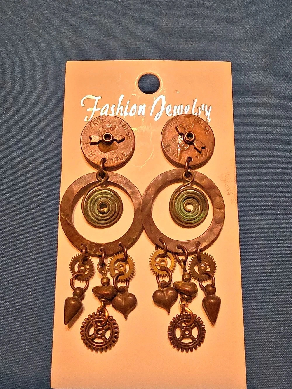 Copper Steampunk Statement Earrings